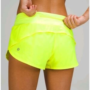 Women’s Lululemon Speed Up Shorts Size 6 Bright Neon Yellow Run Jog Hike